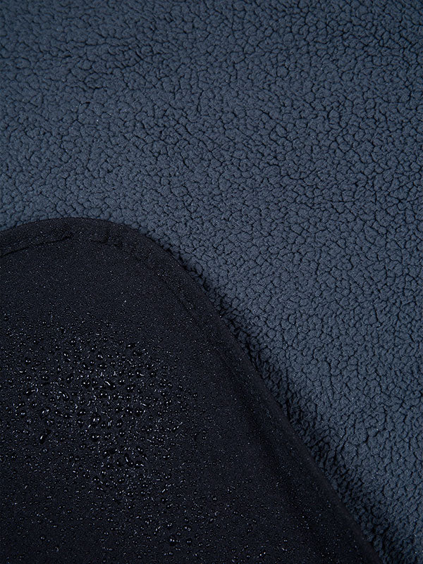 XL Sherpa Lined Waterproof Beach Travel Blanket (Black/Charcoal)
