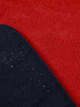 Sherpa Lined Waterproof Beach Travel Blanket (Black/Red)