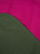 Sherpa Lined Waterproof Beach Travel Blanket (Forest/Raspberry)