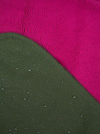XL Sherpa Lined Waterproof Beach Travel Blanket (Forest/Raspberry)