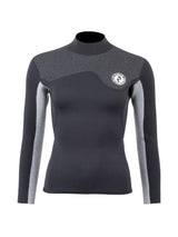 Two Bare Feet Womens Aspect Back Zip 2.5mm Wetsuit Jacket & Hotpants Set (Black/Grey/Grey)