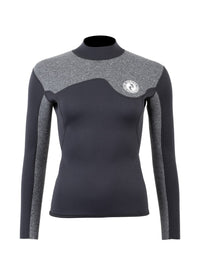 Two Bare Feet Womens Aspect Back Zip 2.5mm Wetsuit Jacket & Shorts Set (Black/Grey)