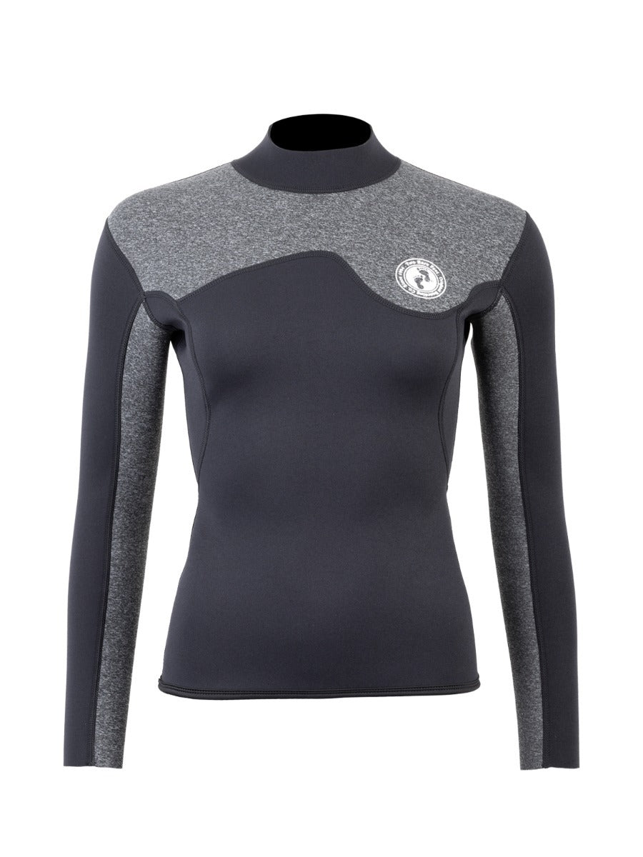Two Bare Feet Womens Aspect Back Zip 2.5mm Wetsuit Jacket & Shorts Set (Black/Grey)