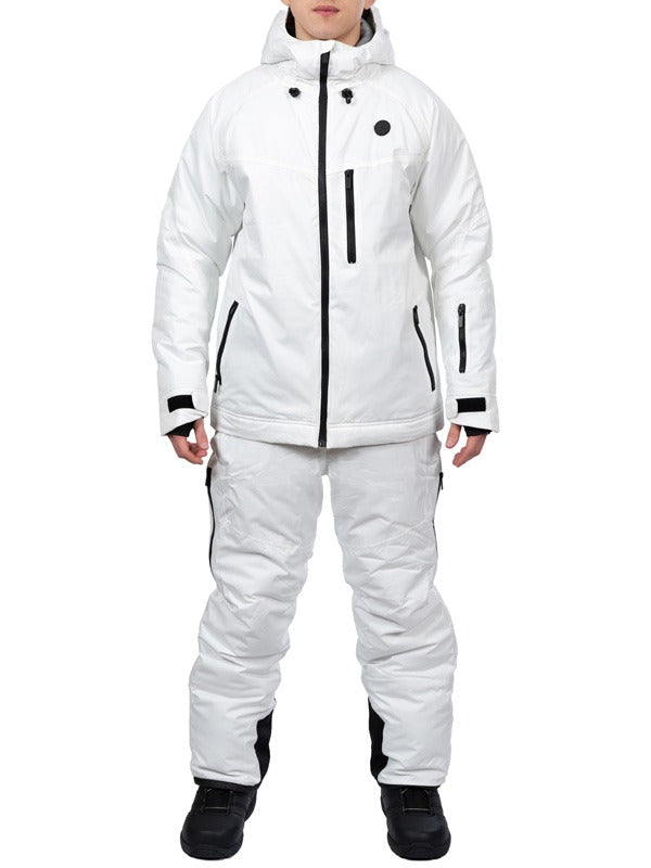 Two Bare Feet All-in-One Rift Snow Pants & Jacket Set (White/ White)