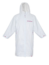 Two Bare Feet Kids Weatherproof Changing Robe (White/Raspberry)