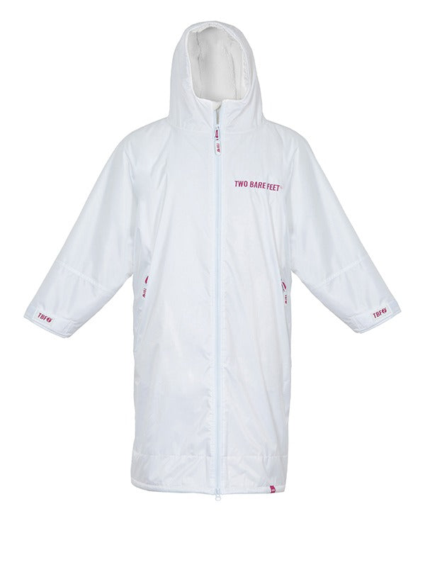Two Bare Feet Kids Weatherproof Changing Robe (White/Raspberry)