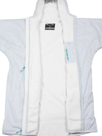 Two Bare Feet Weatherproof Changing Robe (White/Teal)