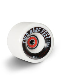 Sessions 78A Longboard Skateboard Wheels (70mm White) with Two Bare Feet Pro Series 7 Bearings