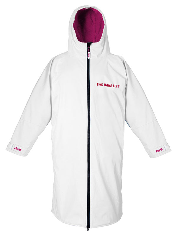 Kids Elemental Waterproof Lightweight Slimline Changing Robe (White/Raspberry)