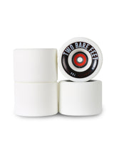 Sessions 78A Longboard Skateboard Wheels (70mm White) with Two Bare Feet Pro Series 7 Bearings