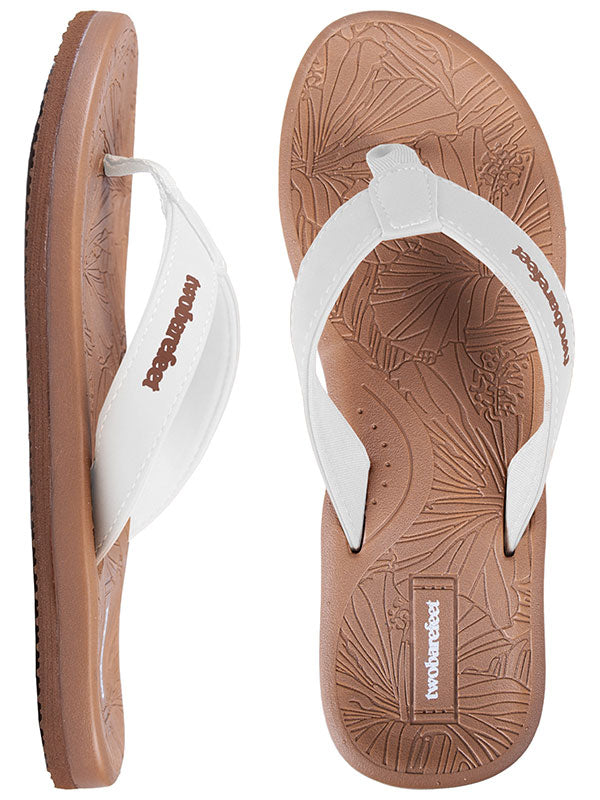 Blossom Ladies Flip Flops (Brown/White)