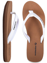 Devon Ladies Flip Flops (Brown/White)