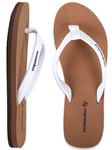 Devon Ladies Flip Flops (Brown/White)