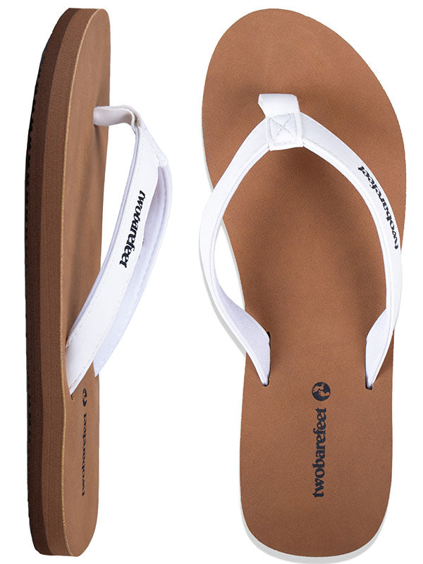 Devon Ladies Flip Flops (Brown/White)