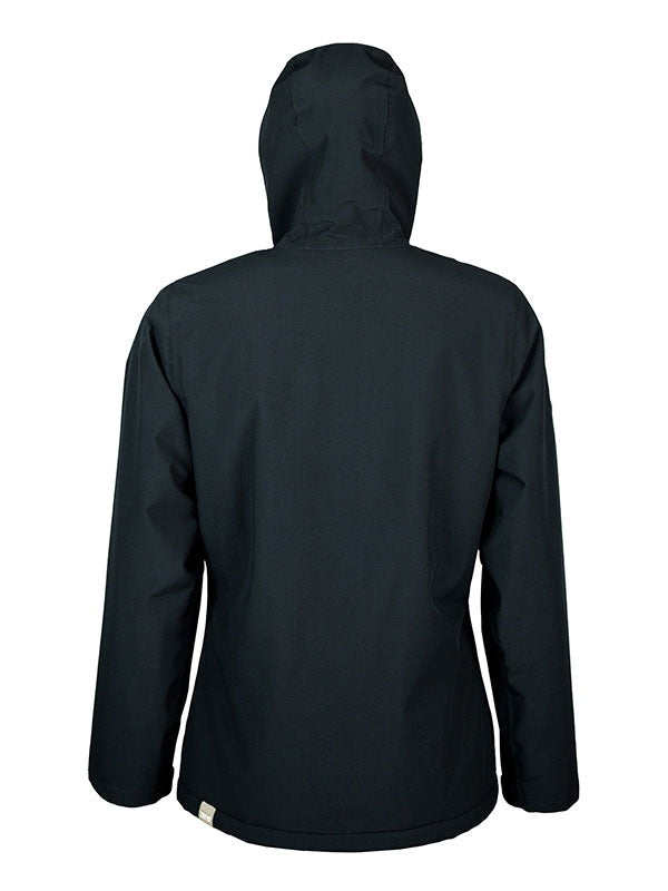 Womens Sherpa Lined Waterproof Jacket (Black/Cream)