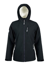 Womens Sherpa Lined Waterproof Jacket (Black/Cream)