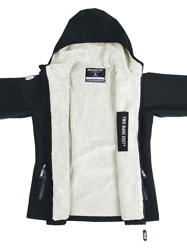 Womens Sherpa Lined Waterproof Jacket (Black/Cream)