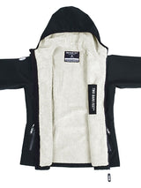 Womens Sherpa Lined Waterproof Jacket (Black/Cream)
