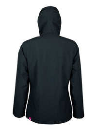 Womens Sherpa Lined Waterproof Jacket (Black/Raspberry)