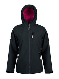 Womens Sherpa Lined Waterproof Jacket (Black/Raspberry)
