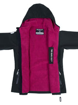 Womens Sherpa Lined Waterproof Jacket (Black/Raspberry)