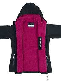 Womens Sherpa Lined Waterproof Jacket (Black/Raspberry)