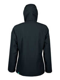 Womens Sherpa Lined Waterproof Jacket (Black/Sea Green)