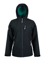Womens Sherpa Lined Waterproof Jacket (Black/Sea Green)