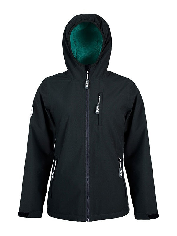 Womens Sherpa Lined Waterproof Jacket (Black/Sea Green)
