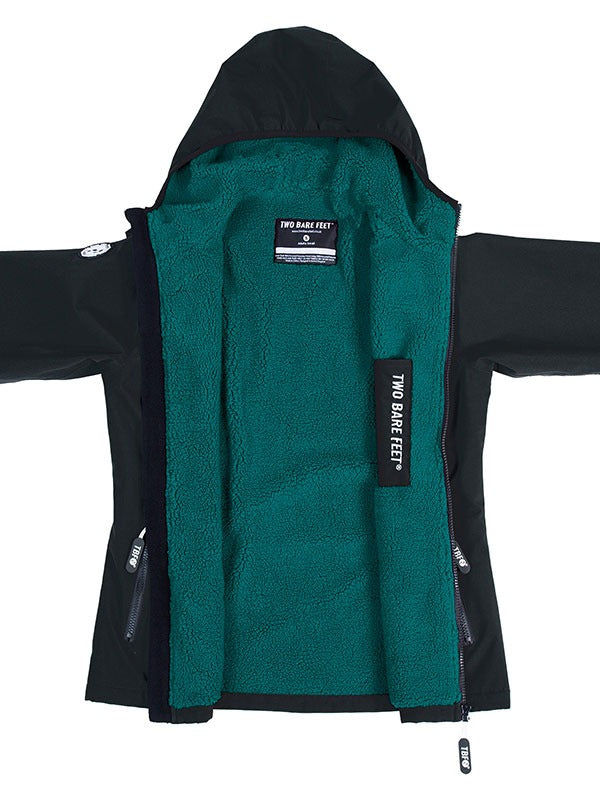 Womens Sherpa Lined Waterproof Jacket (Black/Sea Green)