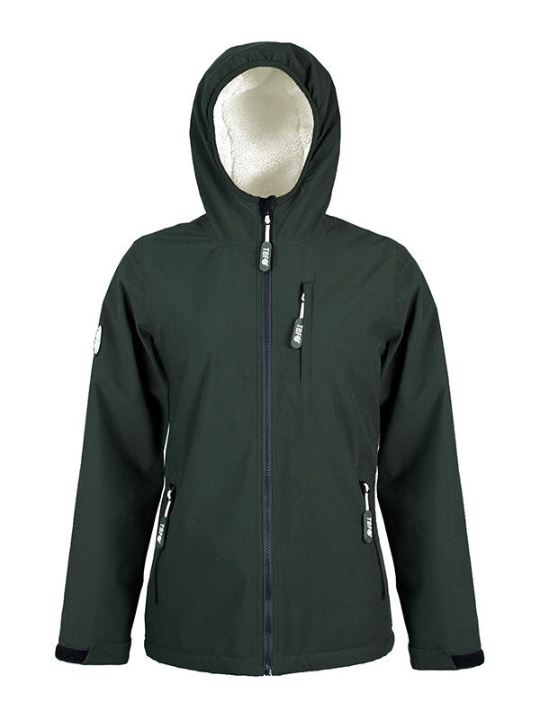 Womens Sherpa Lined Waterproof Jacket (Khaki/Cream)