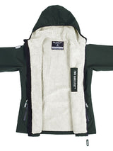 Womens Sherpa Lined Waterproof Jacket (Khaki/Cream)