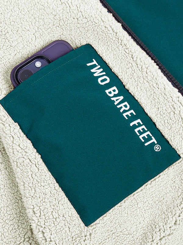 Womens Sherpa Lined Waterproof Jacket (Sea Green/Cream)