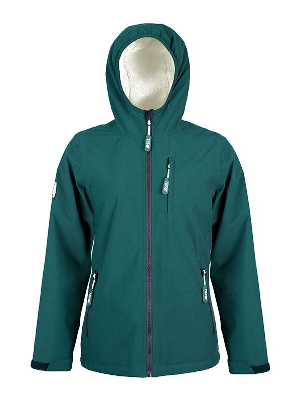 Womens Sherpa Lined Waterproof Jacket (Sea Green/Cream)