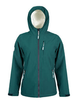 Womens Sherpa Lined Waterproof Jacket (Sea Green/Cream)
