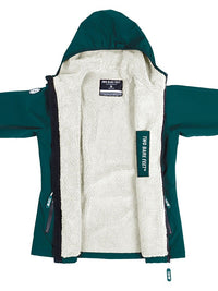 Womens Sherpa Lined Waterproof Jacket (Sea Green/Cream)
