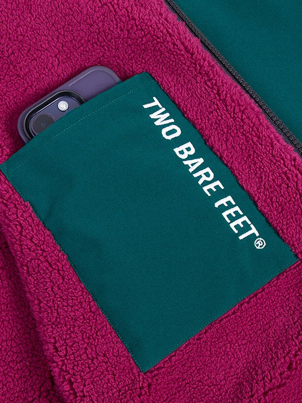 Womens Sherpa Lined Waterproof Jacket (Sea Green/Raspberry)