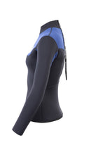 Two Bare Feet Womens Aspect Back Zip 2.5mm Wetsuit Jacket (Black/Blue)