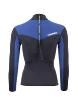 Two Bare Feet Womens Aspect Back Zip 2.5mm Wetsuit Jacket (Black/Blue)