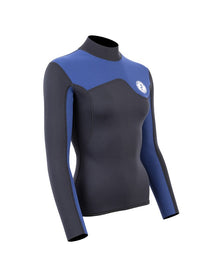Two Bare Feet Womens Aspect Back Zip 2.5mm Wetsuit Jacket (Black/Blue)