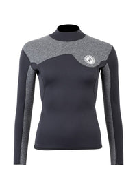 Two Bare Feet Womens Aspect Back Zip 2.5mm Wetsuit Jacket (Black/Grey)