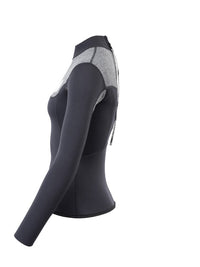 Two Bare Feet Womens Aspect Back Zip 2.5mm Wetsuit Jacket (Black/Grey)