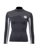 Two Bare Feet Womens Aspect Back Zip 2.5mm Wetsuit Jacket (Black/Grey/Grey)