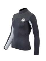 Two Bare Feet Womens Aspect Back Zip 2.5mm Wetsuit Jacket (Black/Grey/Grey)