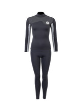 Two Bare Feet Womens Aspect Back Zip 2.5mm Wetsuit Jacket & Pants Set (Black/Grey/Grey)