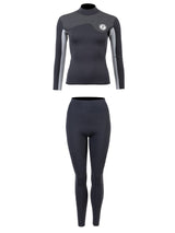 Two Bare Feet Womens Aspect Back Zip 2.5mm Wetsuit Jacket & Pants Set (Black/Grey/Grey)