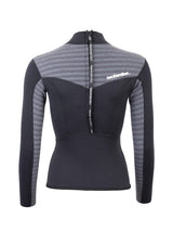 Two Bare Feet Womens Aspect Back Zip 2.5mm Wetsuit Jacket (Black/Grey Stripes)