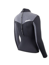 Two Bare Feet Womens Aspect Back Zip 2.5mm Wetsuit Jacket (Black/Grey Stripes)