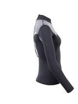 Two Bare Feet Womens Aspect Back Zip 2.5mm Wetsuit Jacket (Black/Grey Stripes)
