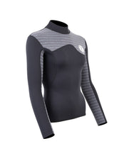 Two Bare Feet Womens Aspect Back Zip 2.5mm Wetsuit Jacket (Black/Grey Stripes)